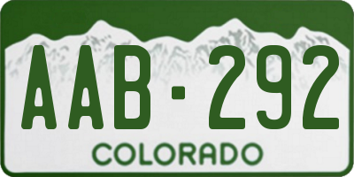 CO license plate AAB292
