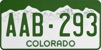 CO license plate AAB293