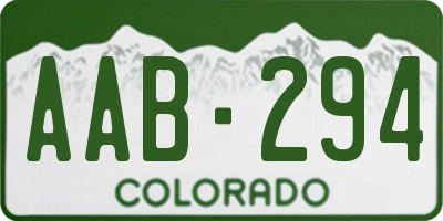 CO license plate AAB294