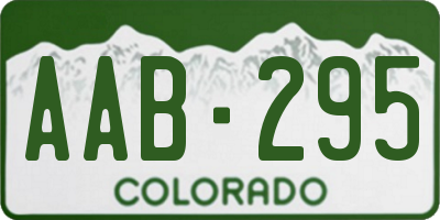 CO license plate AAB295