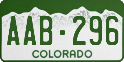 CO license plate AAB296