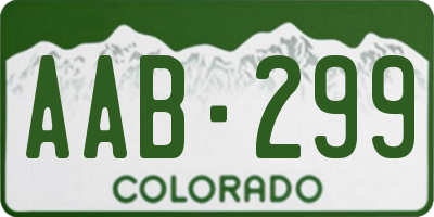 CO license plate AAB299
