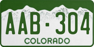 CO license plate AAB304