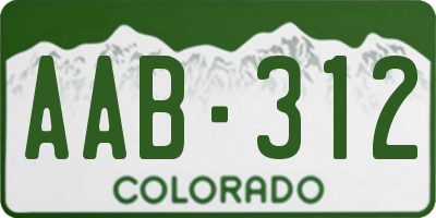 CO license plate AAB312