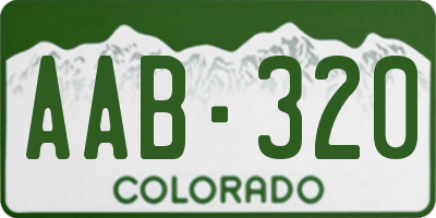 CO license plate AAB320