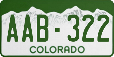 CO license plate AAB322