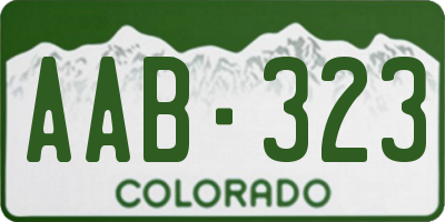 CO license plate AAB323