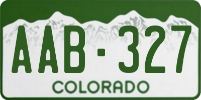 CO license plate AAB327