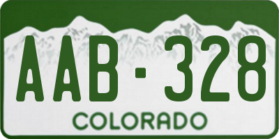 CO license plate AAB328