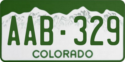 CO license plate AAB329