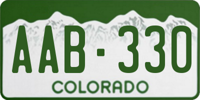CO license plate AAB330