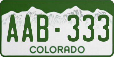 CO license plate AAB333