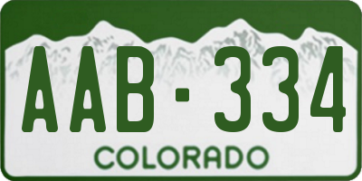 CO license plate AAB334