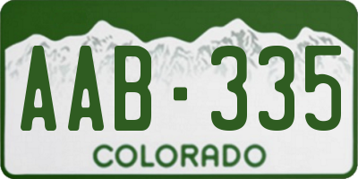 CO license plate AAB335