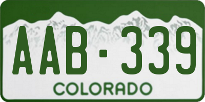 CO license plate AAB339