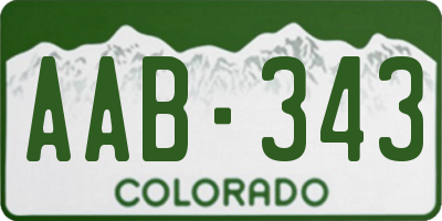 CO license plate AAB343