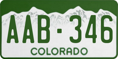 CO license plate AAB346