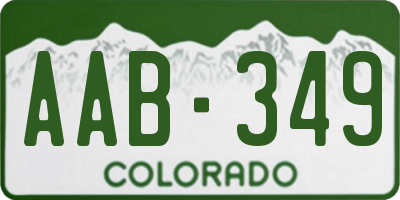 CO license plate AAB349