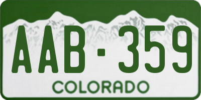 CO license plate AAB359