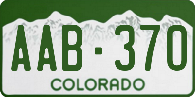CO license plate AAB370