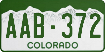 CO license plate AAB372