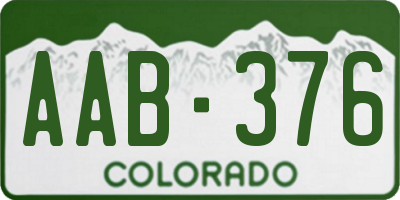 CO license plate AAB376