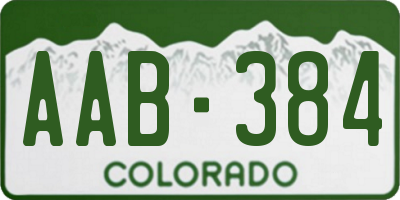 CO license plate AAB384