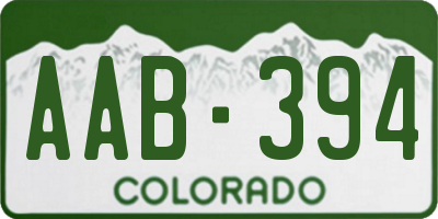 CO license plate AAB394