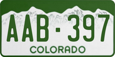 CO license plate AAB397