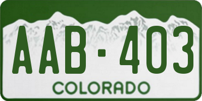CO license plate AAB403