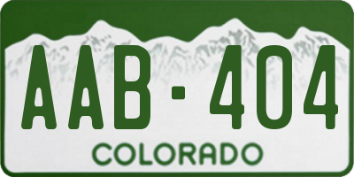 CO license plate AAB404