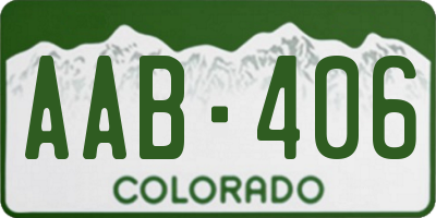 CO license plate AAB406