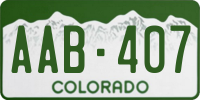 CO license plate AAB407