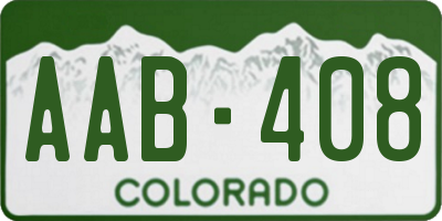 CO license plate AAB408