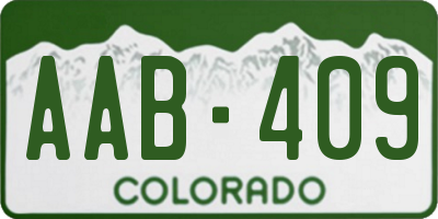 CO license plate AAB409