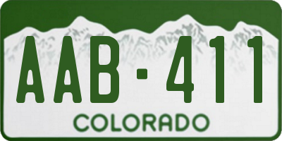 CO license plate AAB411