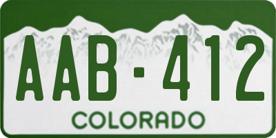 CO license plate AAB412