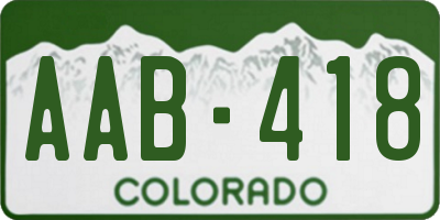 CO license plate AAB418