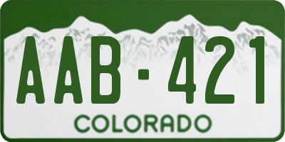 CO license plate AAB421