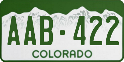 CO license plate AAB422