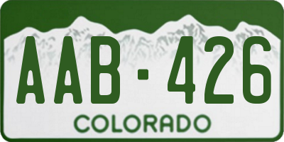CO license plate AAB426