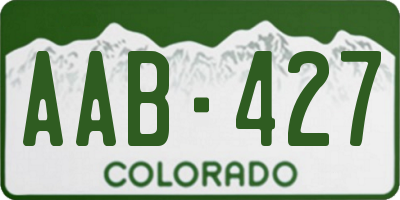 CO license plate AAB427