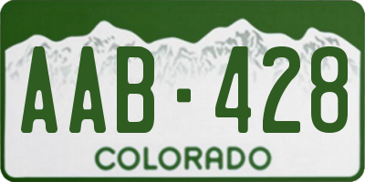 CO license plate AAB428