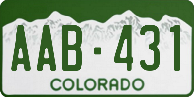 CO license plate AAB431