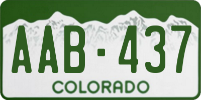 CO license plate AAB437