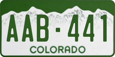 CO license plate AAB441