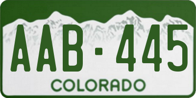 CO license plate AAB445
