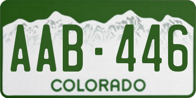 CO license plate AAB446