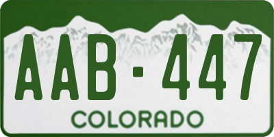CO license plate AAB447