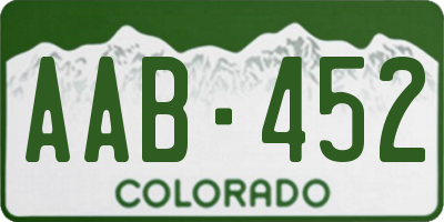 CO license plate AAB452